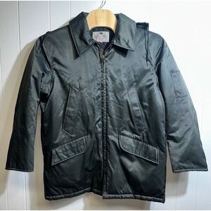 Golden Fleece Titan Cloth Industrial Work Jacket Dk Green Quilted Hooded Mens 46
